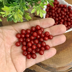 BOLA FOSCA 2 PARA PULSEIRAS 8 MM - 20 G VERMELHO ESCURO