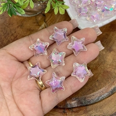 ENTREMEIO ACRÍLICO ESTRELA PARA PULSEIRAS LILÁS - CLR96 - 10 UNIDADES