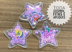 APLIQUE PLASTIFICADO MINI ESTRELA COM FRUTA - 3 UNIDADES