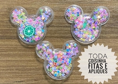 APLIQUE PLASTIFICADO MINI MICKEY COM FRUTA - 3 UNIDADES