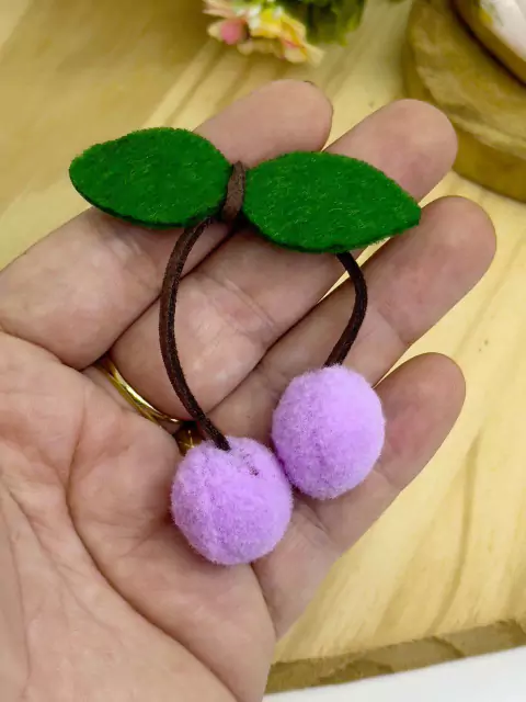 APLIQUE TECIDO CEREJA LILÁS - TCD80 - 2 UNIDADES