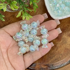 BALINHA ACRÍLICA ENTREMEIO PARA PULSEIRAS AZUL - CLR90 - 10 UNIDADES