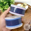 FITA JEANS COM BORDA COLORIDA 38 MM - 10 METROS