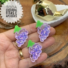 APLIQUE ACRÍLICO FRUTAS UVA - UNIDADE