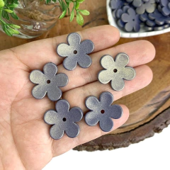 APLIQUE ACRÍLICO FLOR COM FURO G - AZUL - 10 UNIDADES
