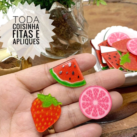 APLIQUE ACRÍLICO FRUTA - ACR68 - 2 UNIDADES