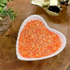 APLIQUE CONFETE MINI DIAMANTE FIMO LARANJA - 20 GRAMAS