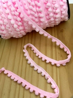 FITA POM POM 10 MM - TCD122 - 2 METROS - ROSA BEBÊ
