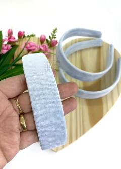 TIARA DE VELUDO 30 MM - UNIDADE AZUL BB