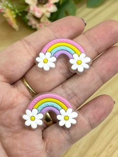 APLIQUE EMBORRACHADO ARCO IRIS FLOR - EMB479 - 2 UNIDADES - comprar online