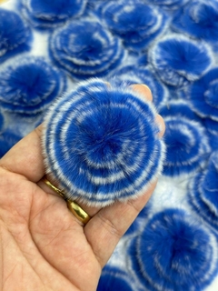 POMPOM ACHATADO AZUL - PPM17 - UNIDADE