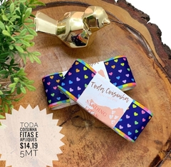 FITA ESTAMPADA GORGORÃO SANDING CORAÇÃO - FITA128 - 5 METROS