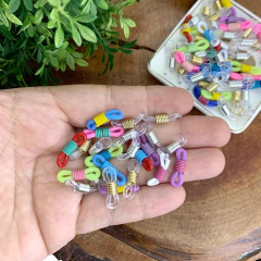 MOLAS E ARGOLINHAS DE SILICONE PARA ÓCULOS - 20 UNIDADES CADA ITEM