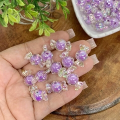 BALINHA ACRÍLICA ENTREMEIO PARA PULSEIRAS ROXO - CLR88 - 10 UNIDADES