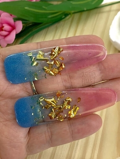 BARRINHAS DE RESINA TRIÂNGULO AZUL E ROSA - BR19 - UNIDADE