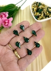 CHATON ENGRAMPADO GOTA 8x13 MM - 10 UNIDADES VERDE ESMERALDA