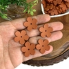 APLIQUE ACRÍLICO FLOR COM FURO G - MARROM - 10 UNIDADES