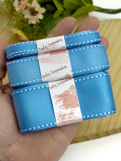 FITA PESPONTADA COM BRILHO SANDING AZUL 58 - FITA278 - 3 METROS