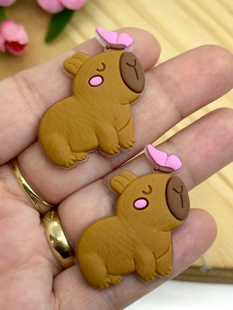 APLIQUE EMBORRACHADO CAPIVARA - EMB507 - 2 UNIDADES