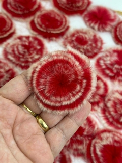 POMPOM ACHATADO VERMELHO - PPM16 - UNIDADE