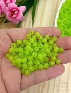 BOLA TRANSLÚCIDA PARA PULSEIRAS 6 MM - 20 G - VERDE