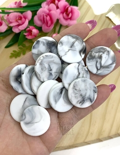 ENTREMEIO PARA PULSEIRAS PASTILHA MÁRMORE BRANCO - 10 UNI - PST21