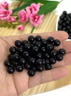 BOLA LEITOSA PRETA 10MM - LEI110 - 20 GRAMAS
