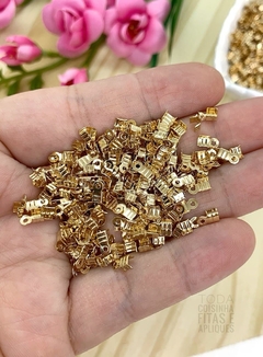 TERMINAL QUADRADO DOURADO - 3MM - 5 GRAMAS