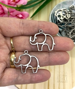 PINGENTE PARA PULSEIRAS ELEFANTE VAZADO - 2 UNIDADES