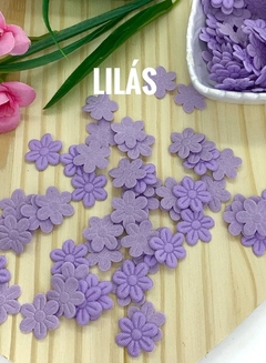 APLIQUE FLOR PRENSADA PP - 40 UNIDADES DA MESMA COR - Toda Coisinha Fitas e Apliques