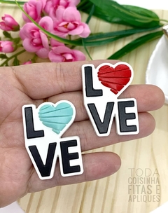 APLIQUE EMBORRACHADO LOVE BRANCO - EMB392 - UNIDADE
