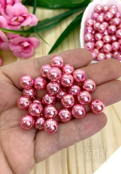 BOLA IRISADA PARA PULSEIRAS ROSA PINK - 10 MM - IRI101 - 20 GRAMAS