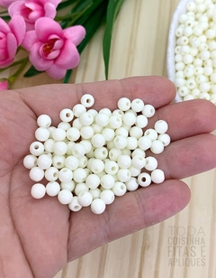 BOLA PLÁSTICA LEITOSA PARA PULSEIRAS 6 MM - 20 G - BRANCO