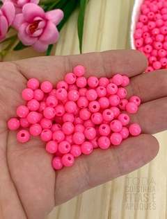 BOLA PLÁSTICA LEITOSA PARA PULSEIRAS 6 MM - 20 G - ROSA04