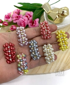 Imagem do ENTREMEIO PEROLADO COM STRASS - TAM M - UNIDADE