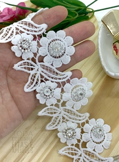 GUIPIR BRANCO C/ DETALHE DE STRASS - FITA115 - METRO