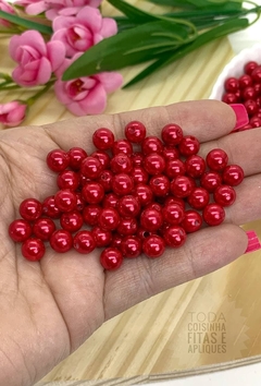 PÉROLA PARA PULSEIRAS 8 MM - VERMELHO - 20 GRAMAS