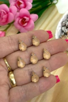 CHATON PRATA ENGRAMPADO GOTA 8 x 13 MM - 10 UNIDADES - MEL OPACO