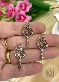 PINGENTE PARA PULSEIRAS NOSSA SENHORA PRATA - AR14 - 2 UNIDADES