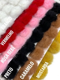 POMPOM PELINHO ACHATADO 4CM - 2 UNIDADES MESMA COR - loja online
