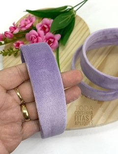 TIARA DE VELUDO 30 MM - UNIDADE LILÁS