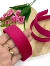 TIARA DE VELUDO 30 MM - UNIDADE ROSA PINK