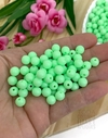 BOLA PLÁSTICA LEITOSA PARA PULSEIRAS 8 MM - VERDE02 - 20 GRAMAS