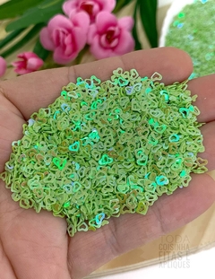 APLIQUE CONFETE MINI CORAÇÃO FIMO VERDE - 20 GRAMAS - FIMO01