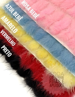 POM POM BIGODE ACHATADO COMPRIDO 7,5 CM - UNIDADE - Toda Coisinha Fitas e Apliques