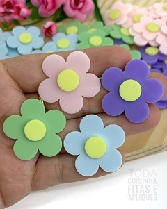 APLIQUE ACRÍLICO FLOR - UNIDADE