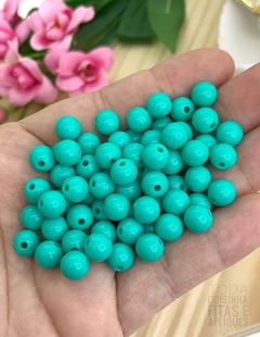 BOLA PLÁSTICA LEITOSA PARA PULSEIRAS 8 MM - VERDE03 - 20 GRAMAS
