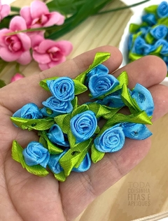 APLIQUE TECIDO FLOR DE ROCOCÓ 25 MM - 20 UNIDADES DA MESMA COR