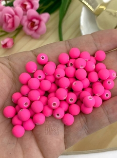 BOLA EMBORRACHADA 8MM ROSA PINK - BOR810 - 20 GRAMAS