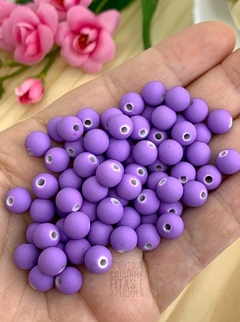 ENTREMEIO PARA PULSEIRAS BOLA EMBORRACHADA 8MM - LILÁS - 20 GRAMAS